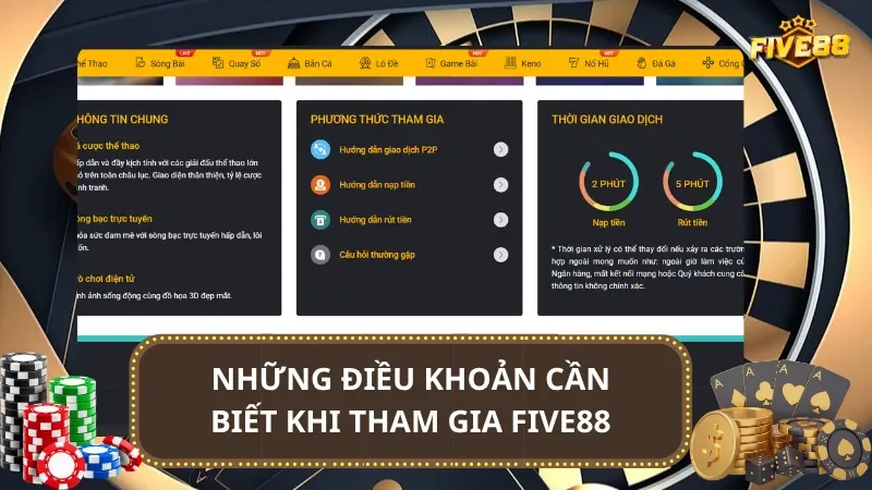 Những điều khoản cần biết khi tham gia Five88